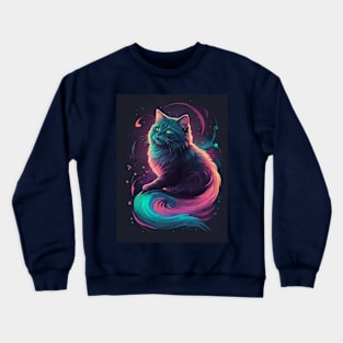 neon pink cat Crewneck Sweatshirt